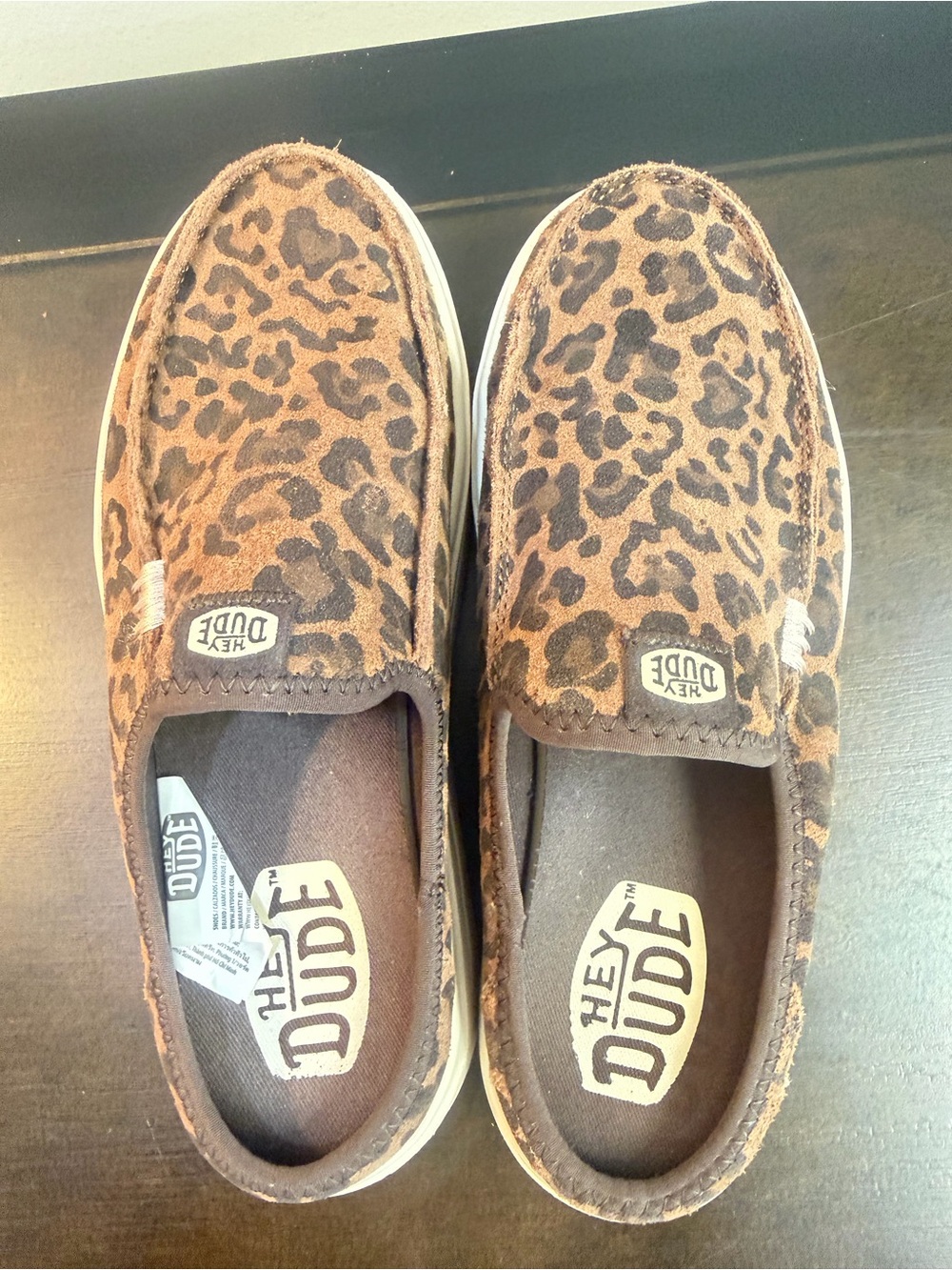 Hey Dude Men's Leopard-Print Slip-On Loafers in Brown and Black - Picture 7 of 7
